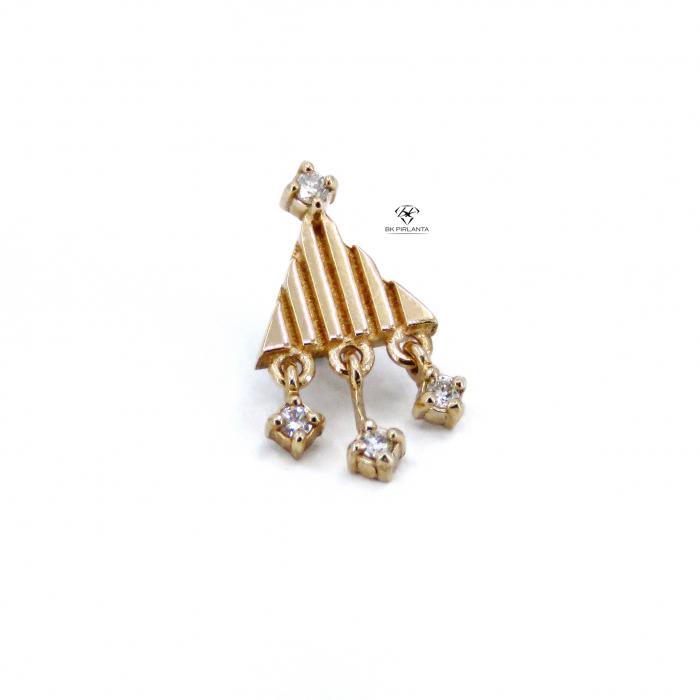 0,03 Karat Üçgen Sallantı Tragus TRG1002
