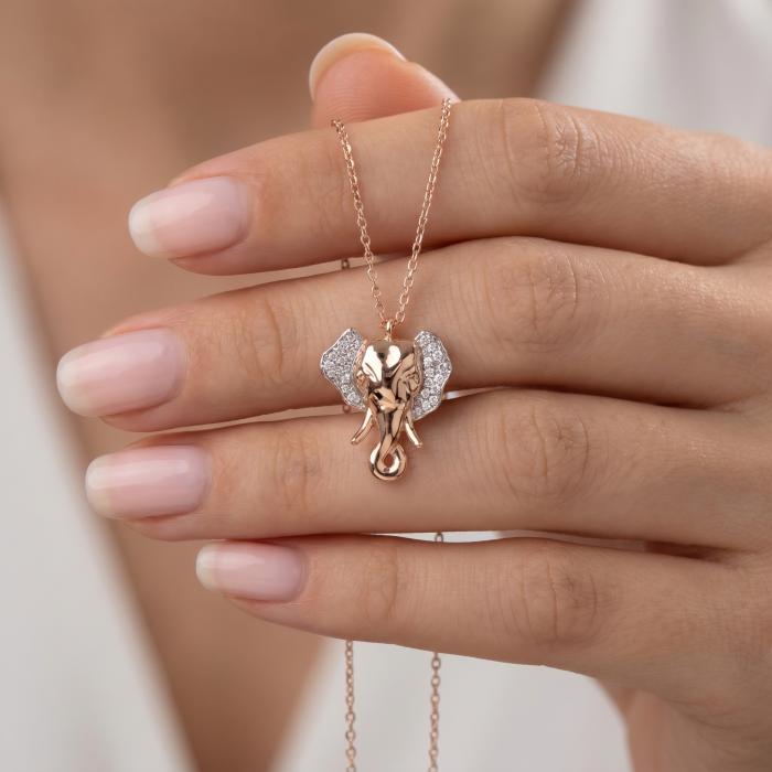 0,13 Karat Fil Pırlanta Kolye KL01915
