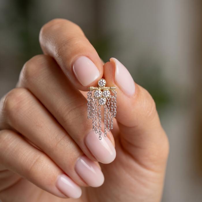 0,15 Karat Minimal Tekli Pırlanta Küpe KP02339