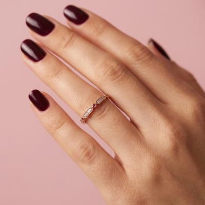 0,19 Karat Minimal Yakutlu Pırlanta Yüzük YZ22800