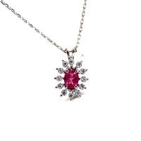 0.22 Karat Oval Pembe Morganit Pırlanta Kolye BK09194