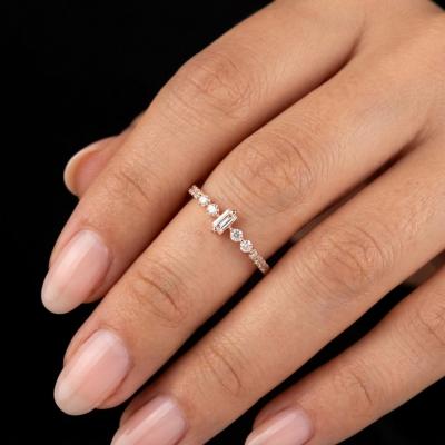 0,30 Karat Baget Minimal Pırlanta Yüzük YZ23181