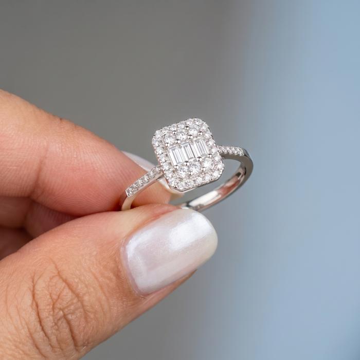 0,33 Karat Boşluksuz Baget Pırlanta Yüzük YZ23283
