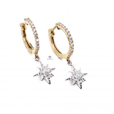 0,35 Karat Yıldız Minimal Pırlanta Küpe KP01217