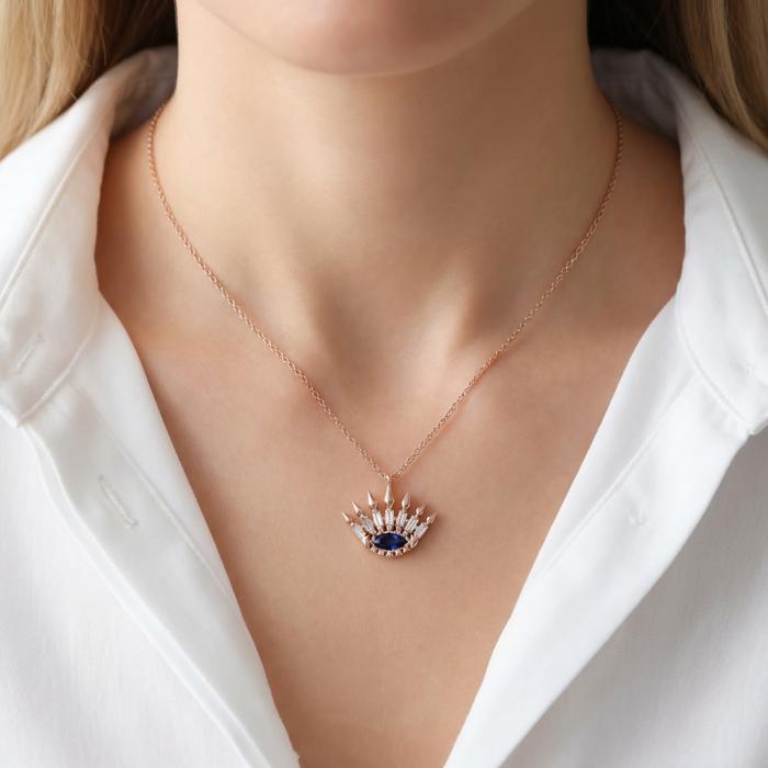 0,37 Karat Shell Safir Pırlanta Kolye KL01854