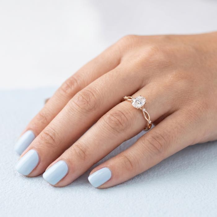0,44 Karat Gia Sertifikalı Oval Sonsuzluk Pırlanta Yüzük YZ23555