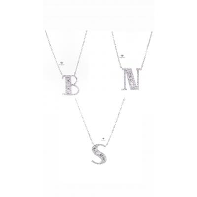 0,46 Karat Harf Pırlanta Kolye KL01377