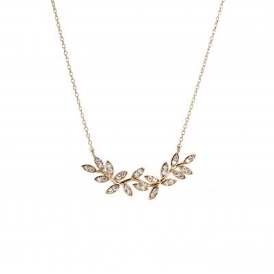 0,46 Karat Rose Yaprak Kolye KL01693