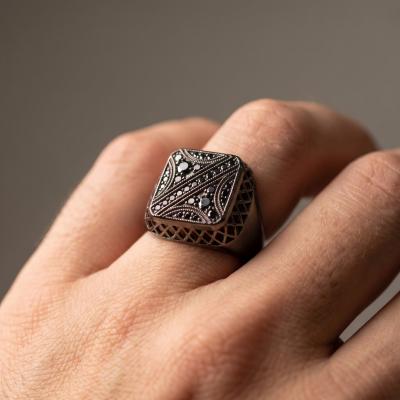 0,50 Karat Erkek Siyah Pırlanta Yüzük SP01055