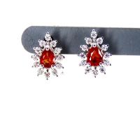 0.51 Karat Damla Kırmızı Safir Pırlanta Küpe  BK09192