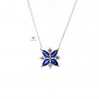 0,52 Karat Safir Flower Kolye KL01546