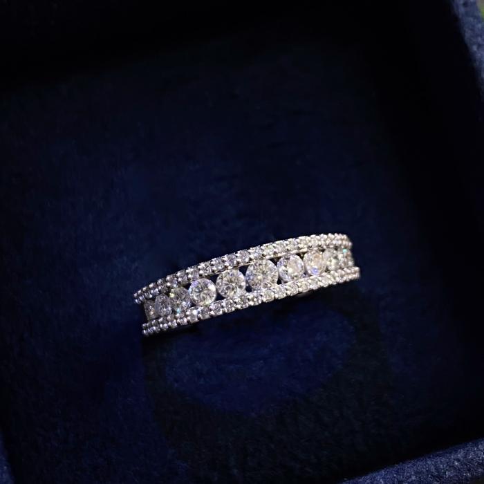 0,62  Karat 3 Sıra Süzme Yarımtur Pırlanta Yüzük TMT2358