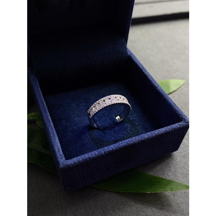 0,62  Karat 3 Sıra Süzme Yarımtur Pırlanta Yüzük TMT2358