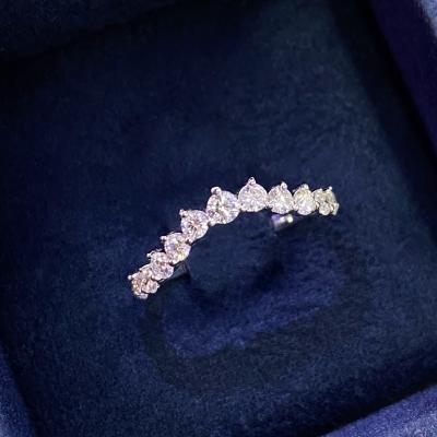 0,66 Karat Süzme Yan Pırlanta Yarımtur Yüzük TMT2356