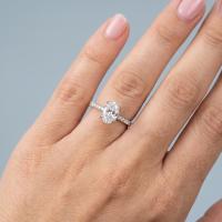 0,74 Karat Gia Sertifikalı Oval Kolu Taşlı Pırlanta Yüzük YZ23358