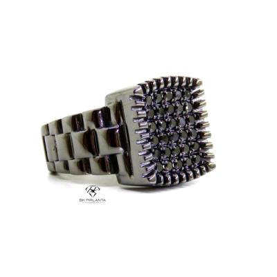 0,74 Karat Siyah Pırlanta Erkek Yüzük SP01045