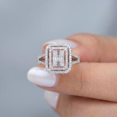 0,75 Karat Mega Baget Pırlanta Yüzük YZ23444