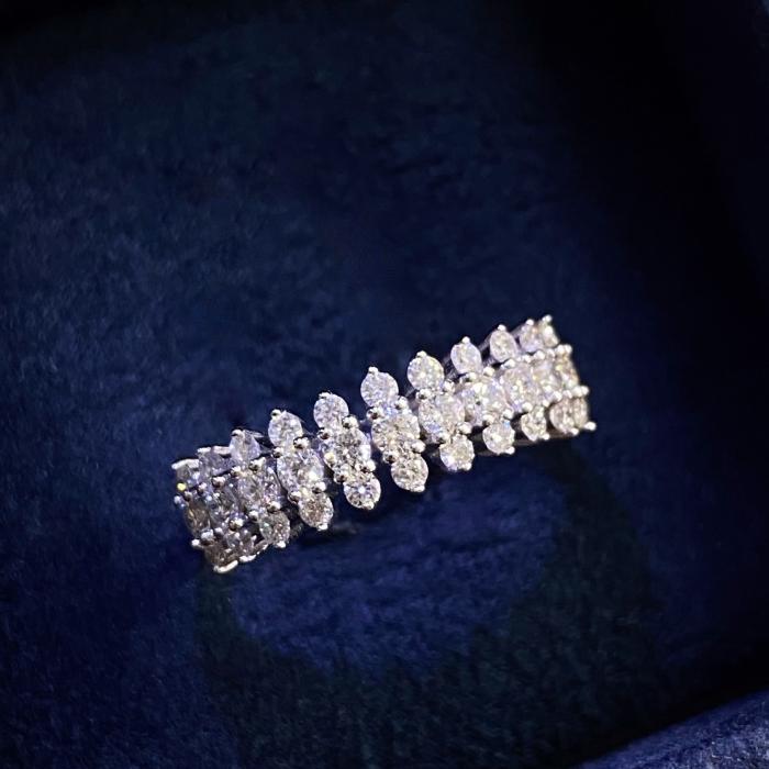 0,79 Karat 3 Sıra Yarımtur Pırlanta Yüzük TMT2366