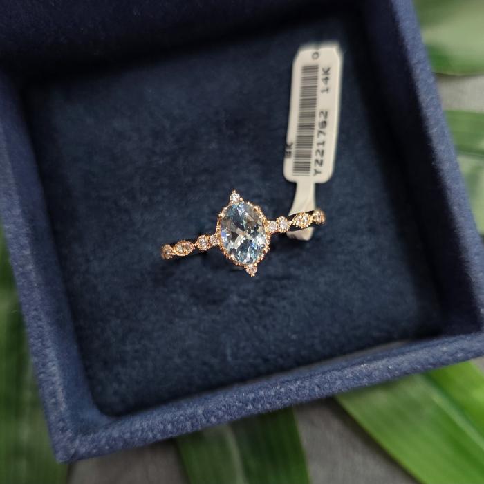 0,79 Karat Aquamarine Pırlanta Vintage Yüzük YZ21762