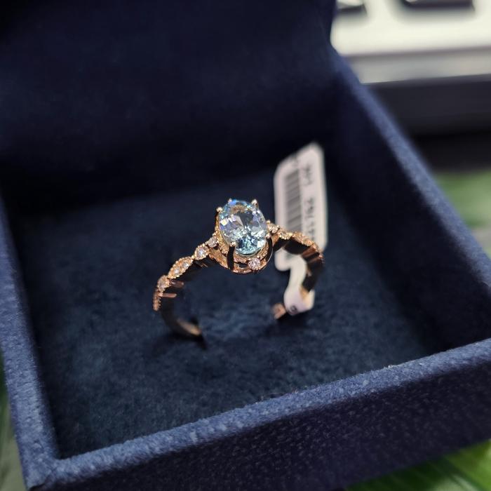 0,79 Karat Aquamarine Pırlanta Vintage Yüzük YZ21762