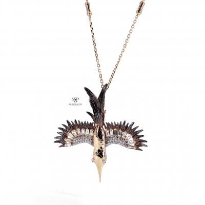 0,86 Karat Zümrüdü Anka Kuşu Pırlanta Kolye KL01554