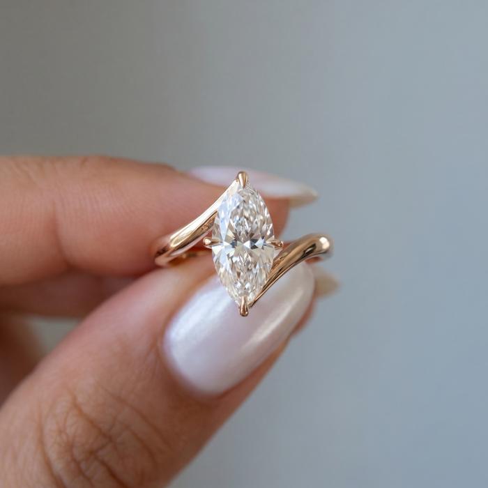 1,00 Karat IGI Sertifikalı Markiz Kesim Lab Diamond Yüzük YZ21298