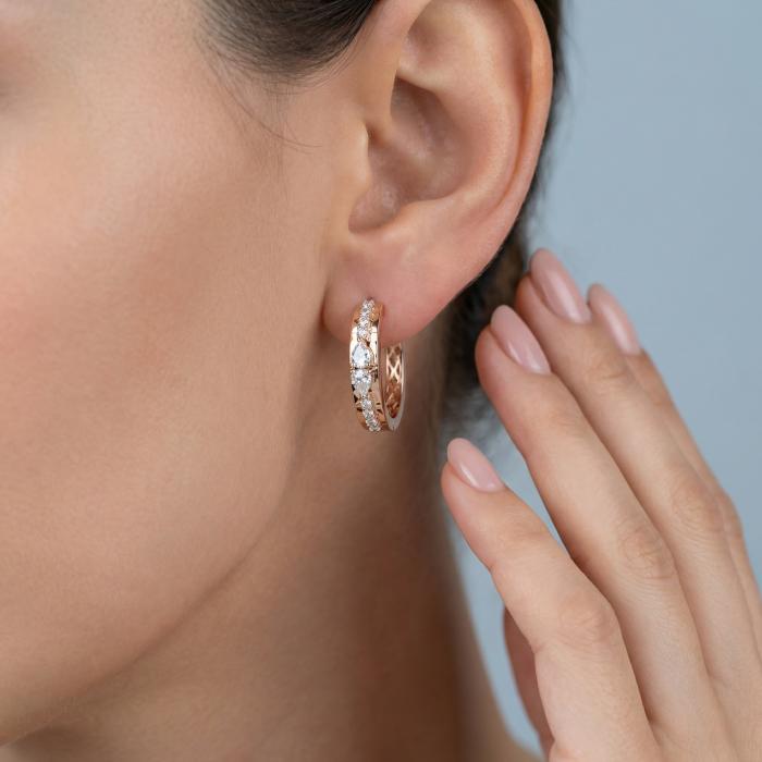 1,07 Karat Damla Pırlantalı Tasarım Pırlanta Küpe KP02333