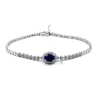 1,40 Karat Oval Safir Pırlanta Bileklik TKP1084