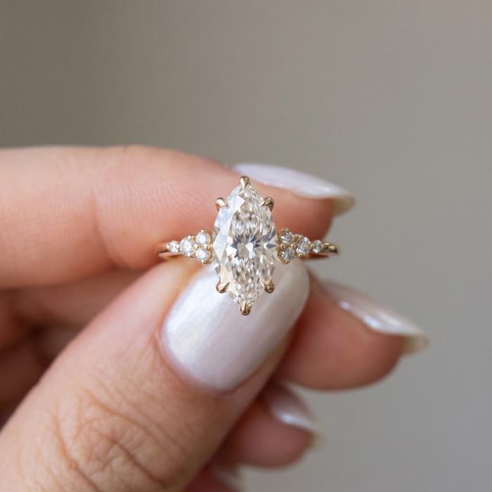 1,60 Karat IGI Sertifikalı Markiz Tasarım Lab Diamond Yüzük YZ23288