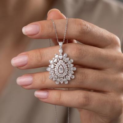 1,91 Karat Mega Damla Baget Pırlanta Kolye KL02223