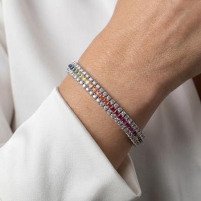 10,00 Karat Safir Rainbow Degrade Pırlanta Bileklik BL02481