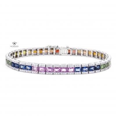 14.52 Karat Safir Rainbow Pırlanta Bileklik BL01253