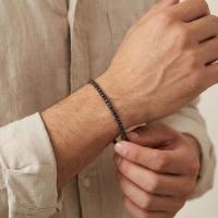 3,00 Karat Siyah Pırlantalı Erkek Su Yolu Bileklik BL02491