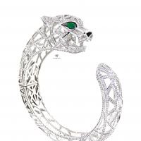 6,89 Karat Zümrüt ve Pırlanta Leopar Bilezik SP01060